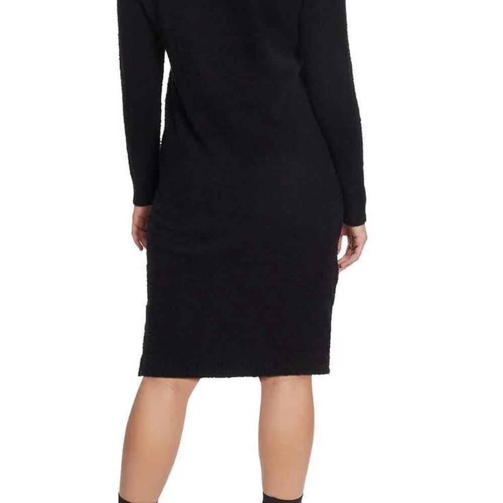 Jessica Simpson Women's Long Sleeve Fleece Dress (Black, Medium) - Picture 2 of 4